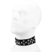 Rimba Leren halsband met grote platte studs