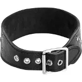 Rimba Brede leren halsband met platte studs
