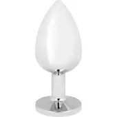 Rimba Edelstalen dildo met kristal, zilver, 10 cm