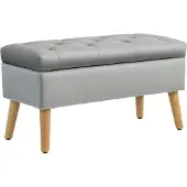 HOMCOM -Sitzbank-Polyester, Schaumstoff-80L x 35B x 42H cm-Grau