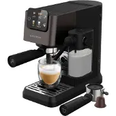 Grundig KSM 6430 Filtermachine met geïntegreerde melkreservoir, 1628 W vermogen, 20 bar pompdruk, dubbel mondstuk, gekleurd touch-display, BrewSense, CreamyPro, Dark Inox/zwart