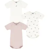 Petit Bateau Setje van katoenen babyrompertjes met korte mouw en bloemenprint