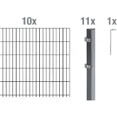 Alberts Dubbelstaafmat hekwerk Basisset Hoogte: 80 - 160 cm, totale lengte: 4 - 30 m, voor plaatsing in beton (set)