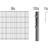Alberts Dubbelstaafmat hekwerk Basisset Hoogte: 80 - 160 cm, totale lengte: 4 - 30 m, voor plaatsing in beton (set)