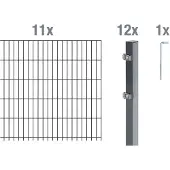 Alberts Dubbelstaafmat hekwerk Basisset Hoogte: 80 - 160 cm, totale lengte: 4 - 30 m, voor plaatsing in beton (set)