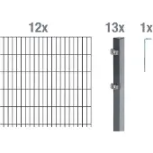 Alberts Dubbelstaafmat hekwerk Basisset Hoogte: 80 - 160 cm, totale lengte: 4 - 30 m, voor plaatsing in beton (set)