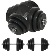 EStore -Stahl, Kunststoff-Schwarz-Ø24,5 x 4,3H cm-Kurzhantel-Set