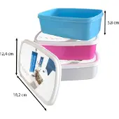 MuchoWow Broodtrommel Wit - Lunchbox - Brooddoos - Architectuur - Blauw - Wit - Deur - 18x12x6 cm - Volwassenen