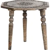 Beliani WANDILO - Bijzettafel-Donkere houtkleur-Mangohout
