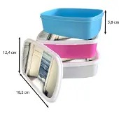 MuchoWow Broodtrommel Wit - Lunchbox - Brooddoos - Deur - Zee - Abstract - Water - 18x12x6 cm - Volwassenen