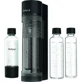 Sodapop Soda-maker Logan Mat zwart Incl. 2 glazen flessen, Incl. 1 PET-fles