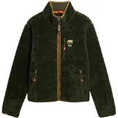 Superdry Fleece jas bruin / donkergroen