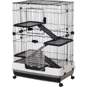 Paws Knaagdierkooi 3 openingen 2 platformen 4 wielen van metaal