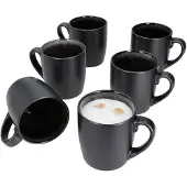 MamboCat Set van 6 koffiemokken Zakynthos Reactief Glazuur Grijs Zwart - 24321864
