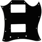 Göldo Pickguard Double Cut, 3-ply zwart - Pickguard