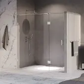 Brauer Void profielloze nisdeur 190cm met draaideur 70cm aan glas chroom