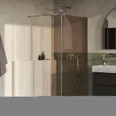 Brauer Oblivion inloopdouche bronsglas 100cm met 30cm zijwand RVS geborsteld PVD