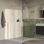 Brauer Void profielloze inloopdouche 110cm met 30cm zijwand RVS geborsteld PVD
