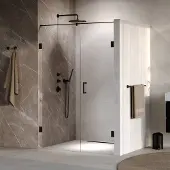 Brauer Void profielloze nisdeur 140cm met draaideur 70cm aan muur zwart mat