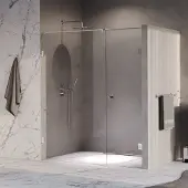 Brauer Void Carving profielloze nisdeur 170cm met draaideur 70cm aan muur chroom