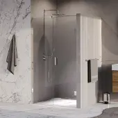 Brauer Void profielloze nisdeur 110cm met draaideur 60cm aan muur chroom