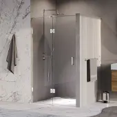 Brauer Void profielloze nisdeur 110cm met draaideur 60cm aan glas chroom