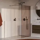 Brauer Oblivion inloopdouche bronsglas 100cm gunmetal geborsteld PVD