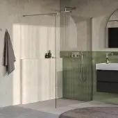 Brauer Oblivion inloopdouche helder glas 140cm RVS geborsteld PVD
