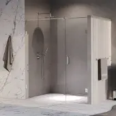 Brauer Void profielloze nisdeur 180cm met draaideur 70cm aan muur chroom