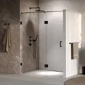 Brauer Void profielloze nisdeur 160cm met draaideur 70cm aan glas zwart mat