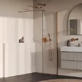Brauer Oblivion inloopdouche helder glas 70cm koper geborsteld PVD