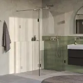 Brauer Void profielloze inloopdouche 140cm met 40cm zijwand RVS geborsteld PVD