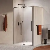 Brauer Stellar nisdeur met vaste wand 88.5-100cm gunmetal geborsteld PVD