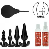 Erovibes - Anaal Set 7-delig met 4 Buttplugs, Anaaldouche en Glijmiddel