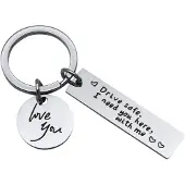 INF Sleutelhanger "Drive safe" RVS Zilver