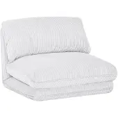 Sweeek Loungestoel met slaapfunctie corduroy fauteuil Gebroken wit