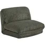 Sweeek Loungestoel met slaapfunctie corduroy fauteuil Kaki