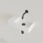 Gliss Design Fontein nano 36x18x9 cm zonder kraangat links mat wit