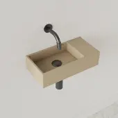 Gliss Design Fontein nano 36x18x9 cm zonder kraangat rechts cappuccino