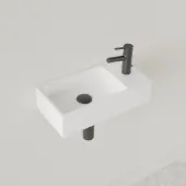 Gliss Design Fontein nano 36x18x9 cm 1 kraangat rechts hooglans wit