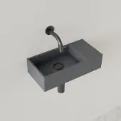 Gliss Design Fontein Nano 36x18x9 cm Zonder Kraangat Rechts Leigrijs
