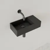Gliss Design Fontein Nano 36x18x9 cm Zonder Kraangat Rechts Mat Zwart