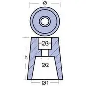 Tecnoseal Radice Shaft Anode 0.85kg Zilver 45 mm