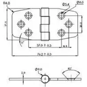 Goldenship Cubierta Ss16 Hinge Zilver 37 x 76 mm