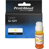 PrintAbout Huismerk Canon GI-50Y Inktcartridge Geel Hoge capaciteit