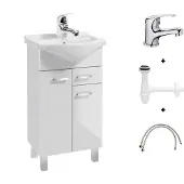 Deftrans Mea - Wastafelmeubel - Wit Glans - Inclusief Bateria & Syfon