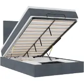 vidaXL Ottoman bed met matrassen 120x200cm fluweel donkergrijs