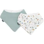 DOMIVA - Bandana slabbetjes - 100% katoen - Celadon (2 stuks)