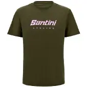 Santini - Coloured Branded T-Shirt - T-shirt S, olijfgroen