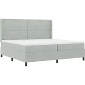 vidaXL Boxspring bed met matras Lichtgrijs 200 x 200 cm Fluweel